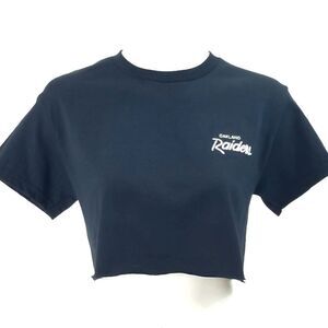 Oakland Raiders Double Script Retro Logo NFL "Cropped" Crop Top Football Tee